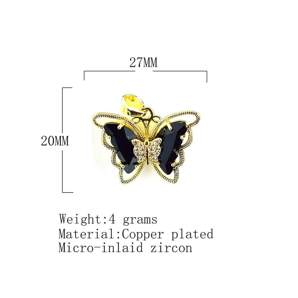 New Fashion Sweet Women Girl Heart Crystal Butterfly Pendant Necklace Jewelry Elegant Charm Jewelry Gifts Accessories Wholesale Qme