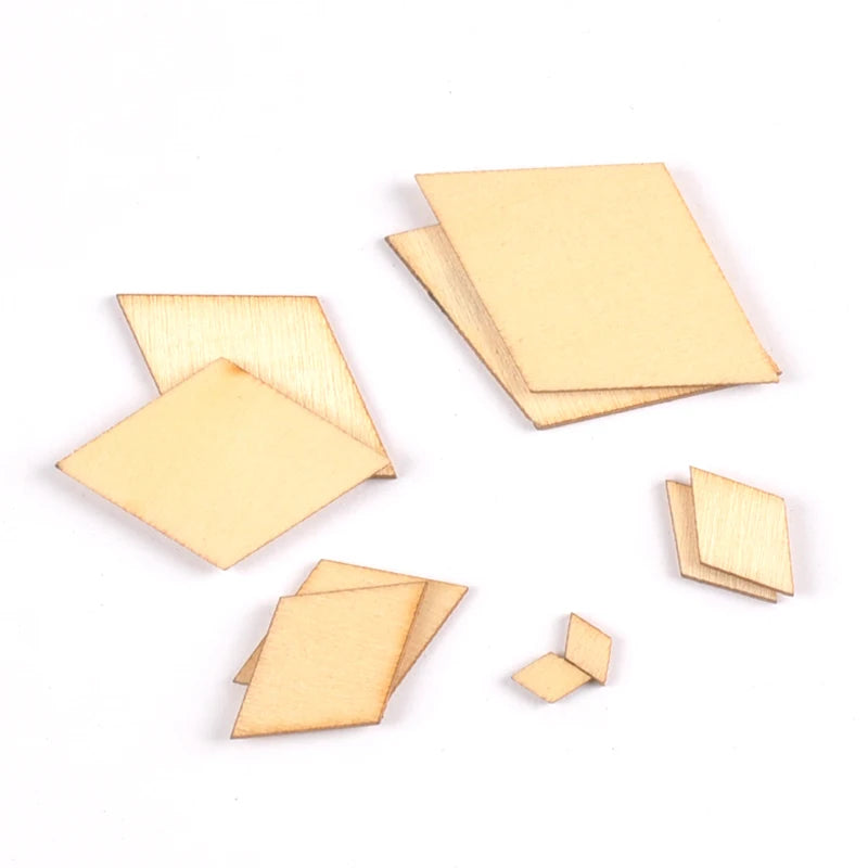 10-80mm Mix Parallelogram Wooden Scrapbooking Carft For Handmade Home Embellishments DIY Wood Circle Decoration 10-50mm M2199 Qme 50mm 50pcs