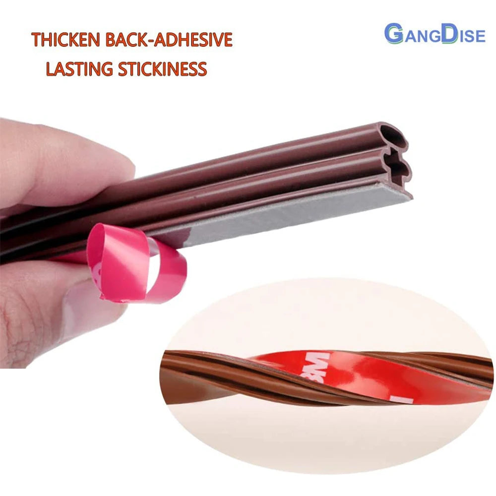 6M Silicone Rubber Sealing Strip Self Adhesive Doors Window Soundproofing Weather Stripping Gap Blocker I Type Insulation Tape Qme
