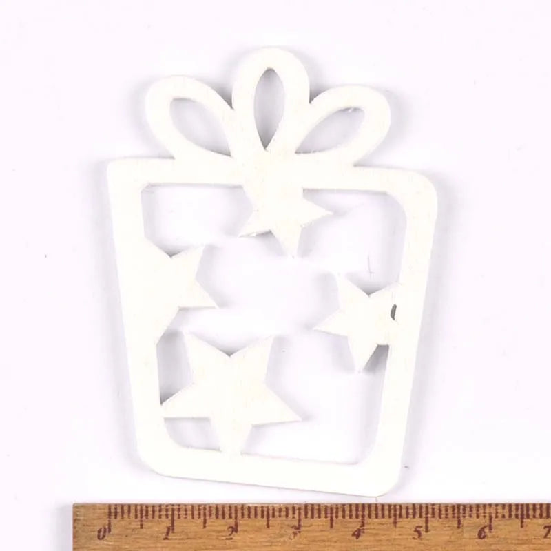 5pcs+1m hemp rope Christmas Tree Ornament Wooden Hanging Pendants White angels/stars/snowflakes Christmas Decorations for Home Qme 9