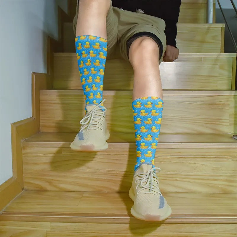 Cartoon Socks Animal Print Duck Cute Harajuku Kawaii Women Skarpetki Qme