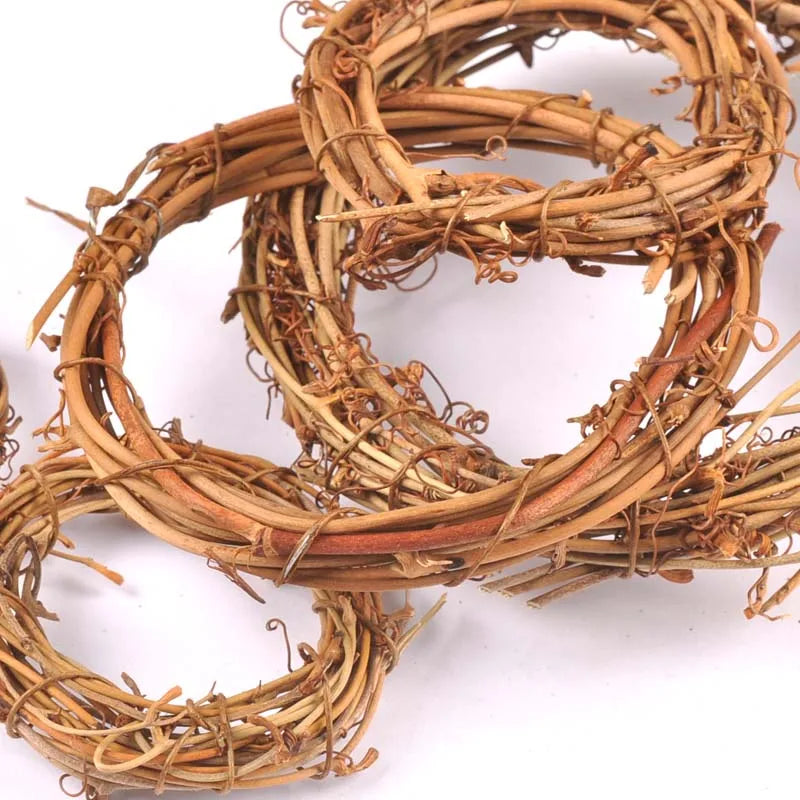6-39cm 4-1pcs Rattan Wreath Floral Hoop Hanging Ring Artificial Flower Wreaths Party Wedding DIY Supplies Christmas Home Decor Qme