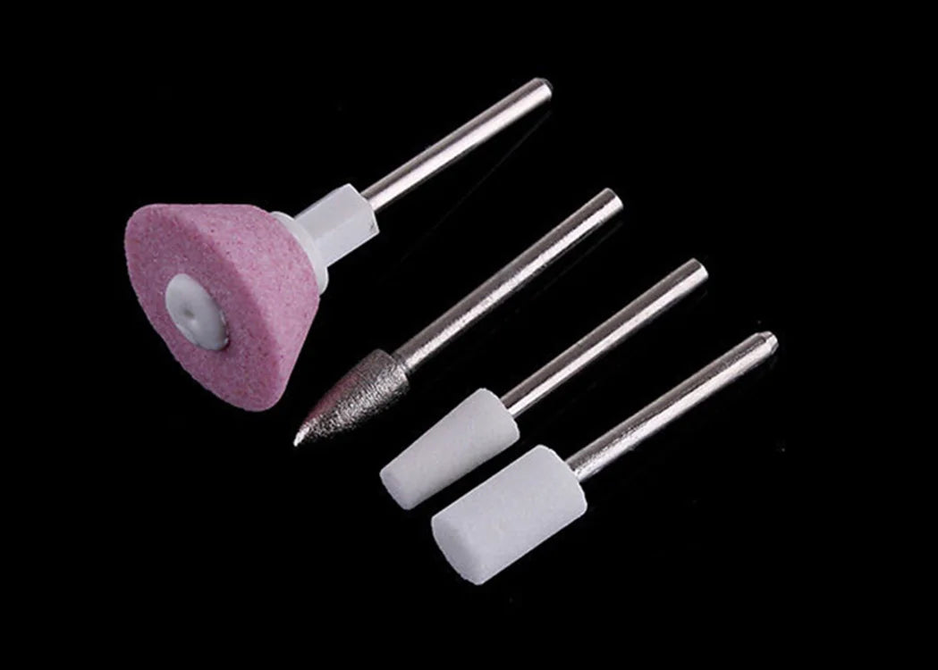 Mini Nail Electrical Polisher 5 Drill Heads Art Tip Manicure Toenail Qme