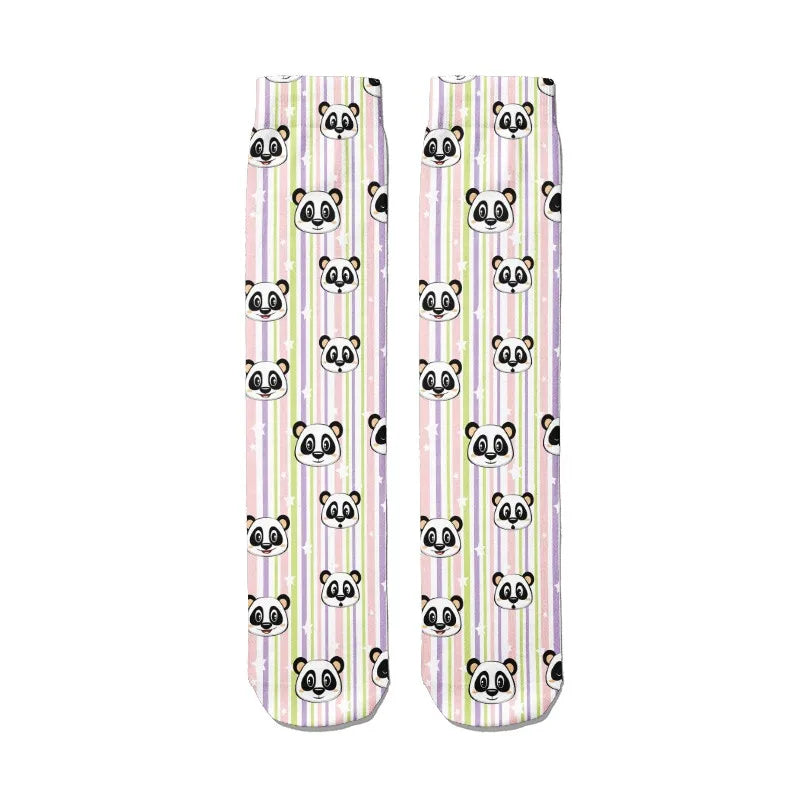 Creative Korean Cartoons Cute Panda Women's Socks Casual Cotton Funny Qme style1 One Size China Mainland
