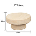 1-48pcs Wooden Handles Round Natural Solid Cabinet Drawer Knobs DIY Color Square Wood Wardrobe Cupboard Door Pulls Qme L(50x25mm) 30pcs