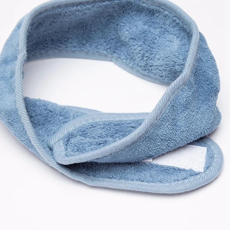 Women Girl Soft Toweling Adjustable Coral Fleece Hairband Makeup Bath Qme