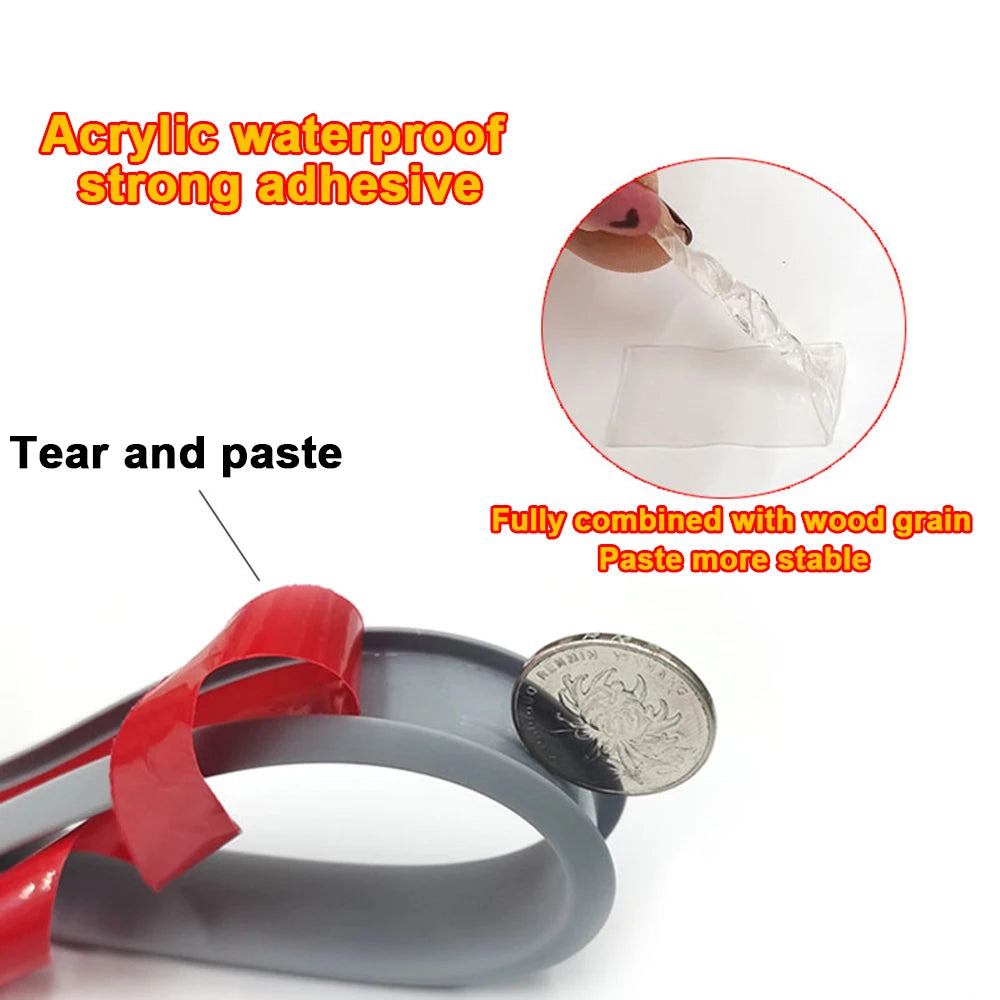1M Self Adhesive U Shaped Furniture Edge Guard Banding Strip PVC Protector Trim Sealing Tape for Labelling Cabinet Protection Qme