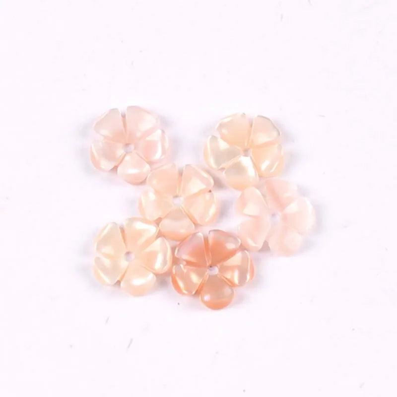 5Pcs Flower Shape Texture Curved Natural Mother Of Pearl Shell Beads For Jewelry Making Earring Diy Craft Accessories 8mm tr0379 Qme