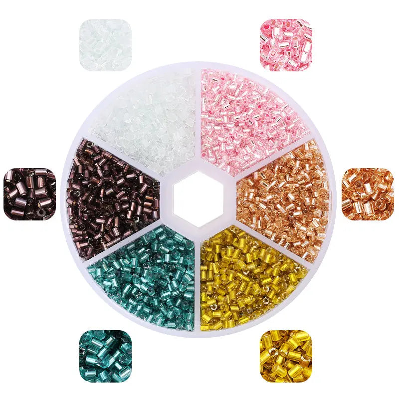 2mm Hexagon Shape Glass Tube beads Set Seed Beads Kits Charm Czech beads Bracelet Necklace DIY Jewelry Making Accessories Qme 6 colors-3
