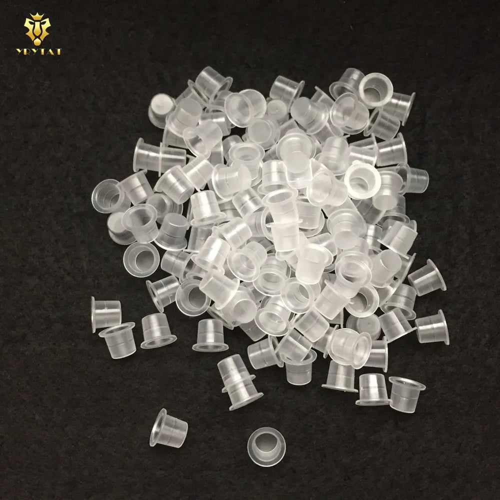 1000pcs 8mm Small Size Tattoo Ink Cups Caps Permanent Makeup Pigment Cups Caps Supply YIC9-1000# Qme Clear White