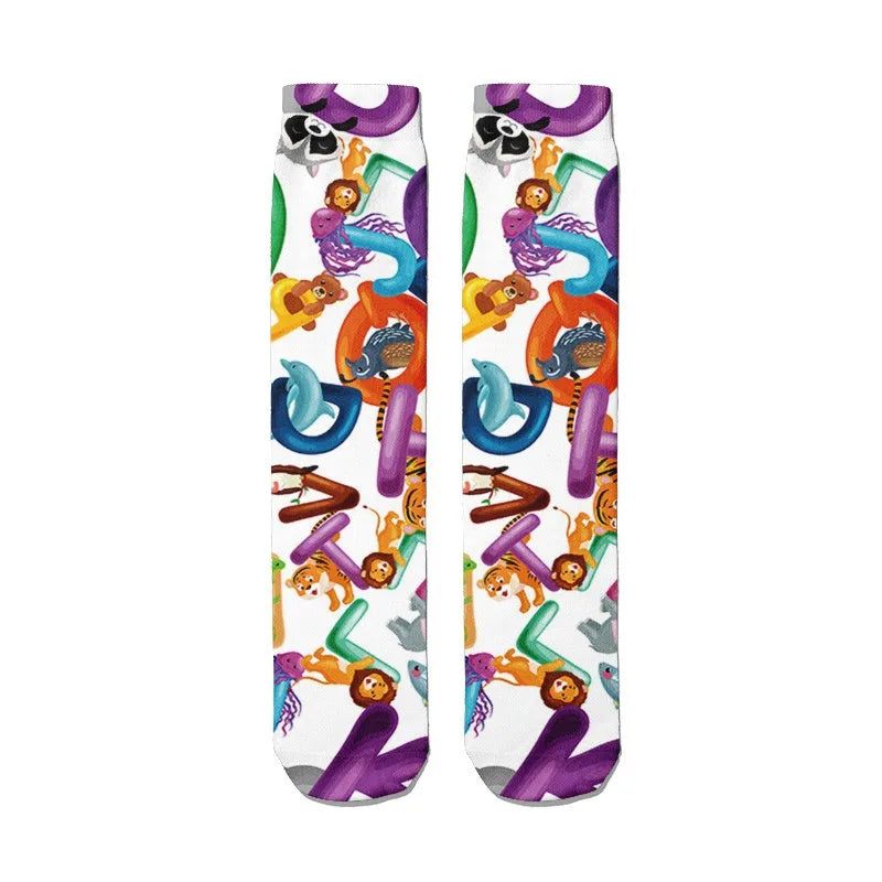 1 Pairs Harajuku Funny Happy Kawaii Hip Hop Women Socks Casual Qme style1 One Size China Mainland