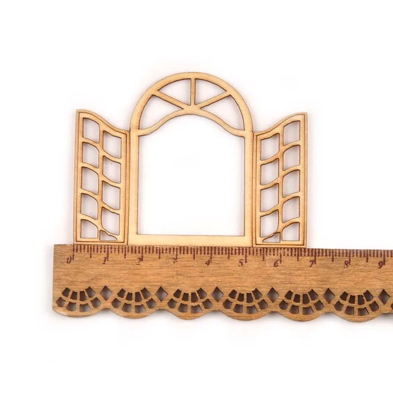 60-80mm Hollow Window Pattern Wood Slices DIY Crafts Scrapbook For Wooden Home Decoration Handicrafts Ornaments 4Pcs m2560 Qme 3