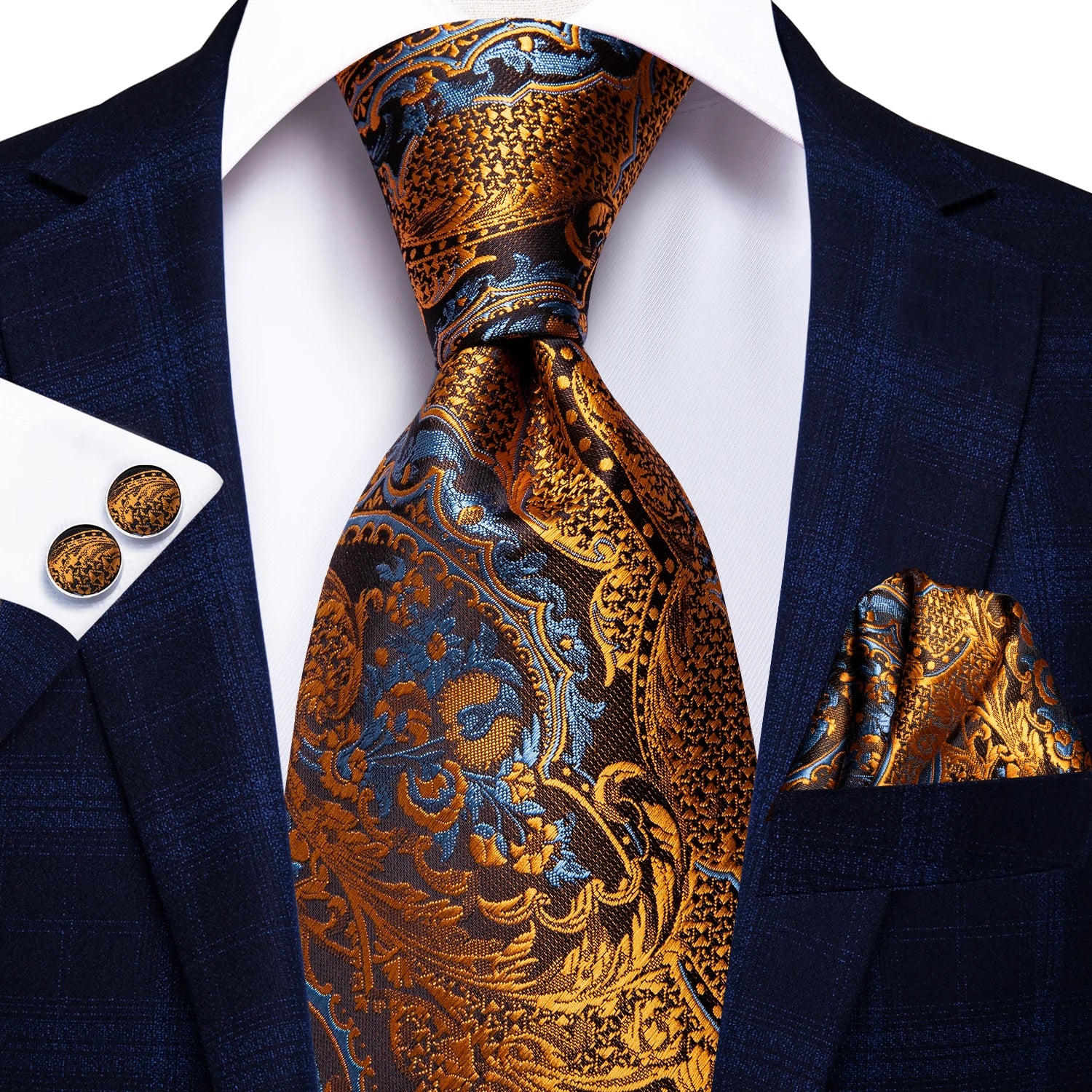 Business Black Solid Paisley Men's Tie Neck Strip Ties Men Formal Qme 3523
