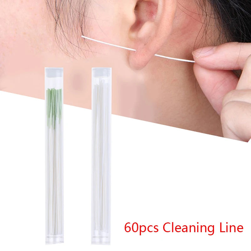 Earrings Hole Cleaner Disinfection Ear Wires Cleaning Line Piercing Qme