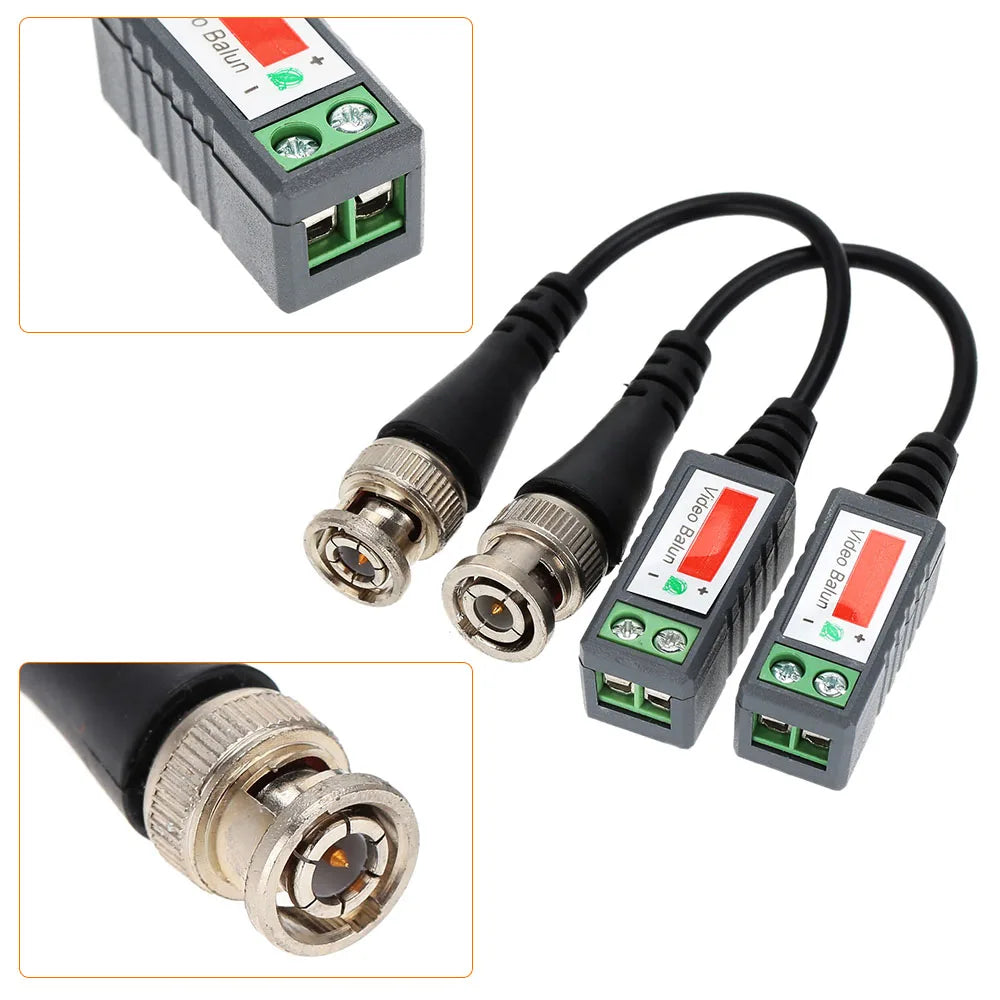 5Pair Passive CCTV Balun Kit for UTP/BNC Conversion, Supports 2000ft HD Signal Transmission via CAT5 Qme