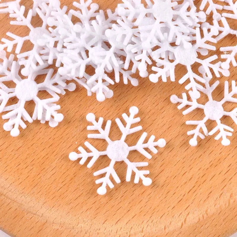 100pcs 15-40mm White Fake Snowflake Christmas Wedding Decoration DIY Scene New Year Xmas Tree Window Scrapbooking Decor c2164 Qme 1 30mm