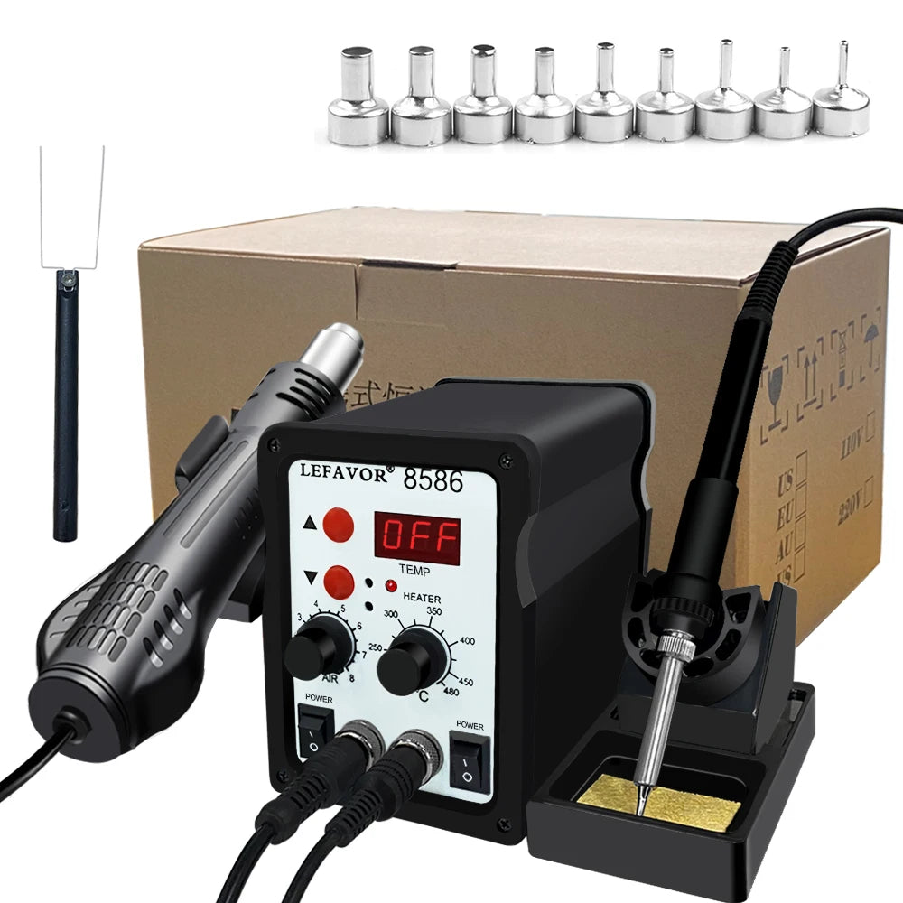 8586 Soldering Station 1 Digital ESD Air Blower Heat Gun Welding Qme 8586 A1 110V