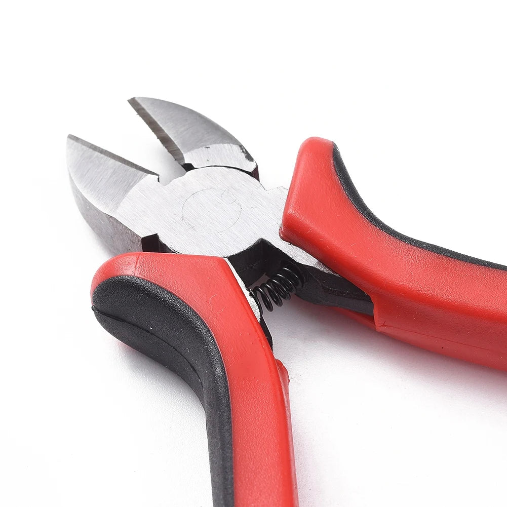PandaHall Carbon Steel Jewelry Pliers Polishing Side Cutting Pliers Side Cutter Jewelry Making Tools 118mm Red Qme