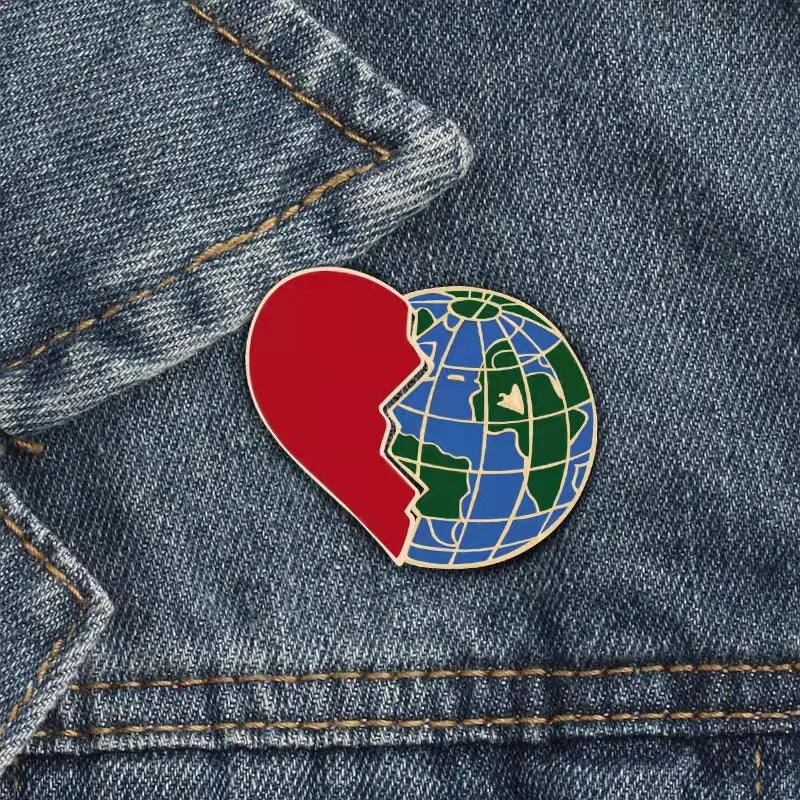 2pcs/set Broken Heart Wine Bottle Enamel Pins Fashion Love Brooch for Lover Denim Jackets Metal Badge Pin Backpack Jewelry Gifts Qme