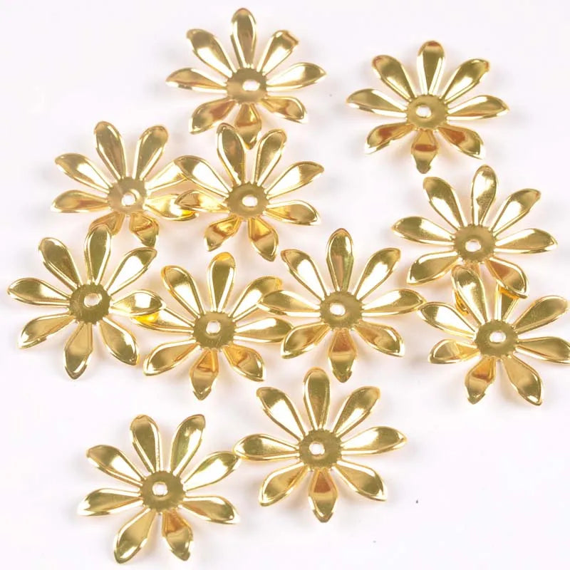 26mm 20pcs Gold Silver Bronze Flower Connectors Filigree Wraps For DIY Scrapbook Home Decor Embellishments Metal Crafts yk0771 Qme