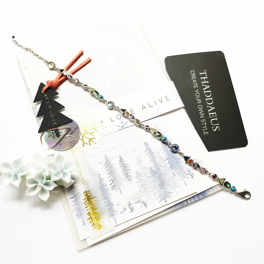 Paradise Journey Bracelets New Colourful Link Chain 925 Sterling Silver Fashion Jewelry Boho Gift For Women Qme