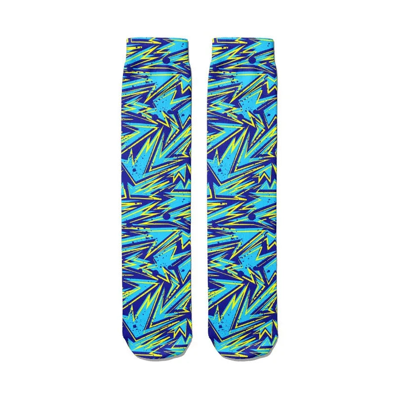 3D Graffiti Women Socks Street Cotton Art Creative Fashion Classic Qme style8 One Size China Mainland