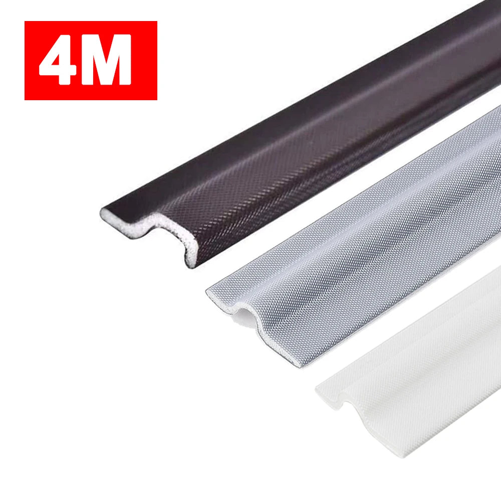 4M Window Draft Stopper Self Adhesive Insulation Seal Strip Cuttable Dustproof Door Side Weather Stripping Soundproof Foam Qme