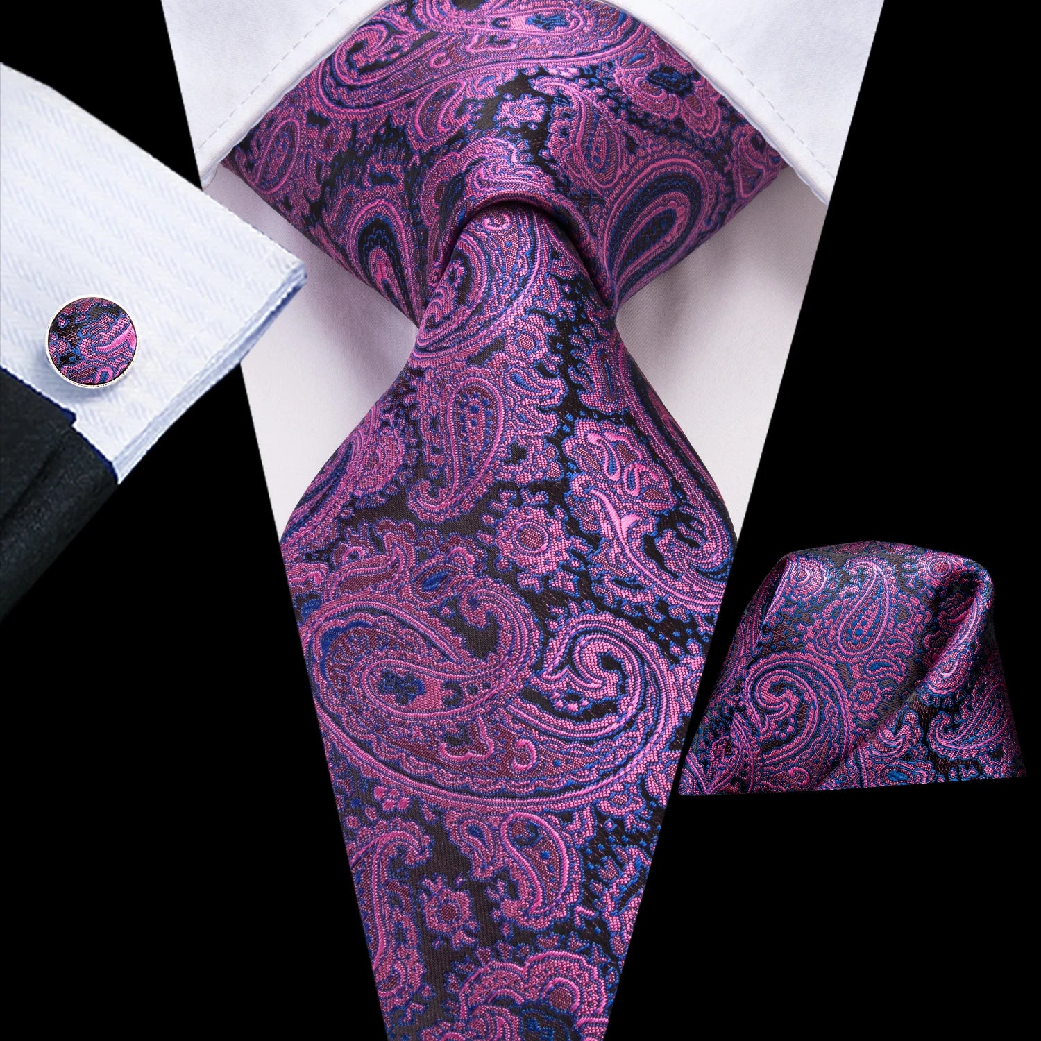 Hi-tie Light Purple Solid Silk Wedding Tie Men Hanky Cufflink Necktie Qme 3192
