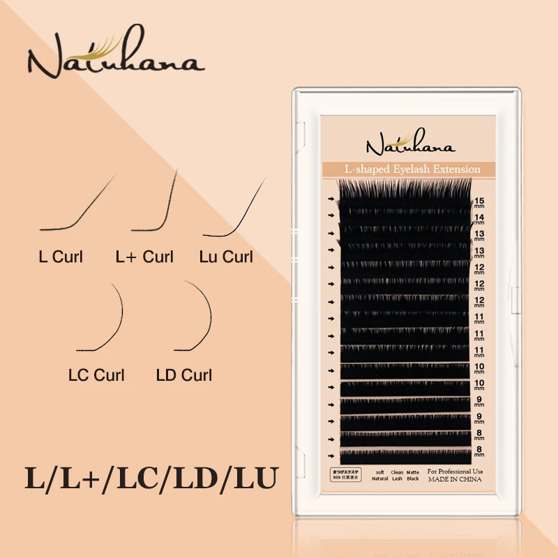 NATUHANA Faux Individual Lashes L LU M Curl Maquiagem Cilios Qme LC 0.07mm 9mm