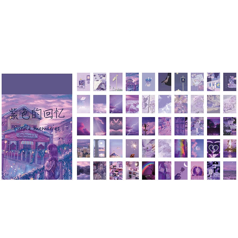 50 pcs Scrapbooking Stationery Stickers aesthetic INS Natural landscape Planner Diary Album collage material Sticker book Qme F