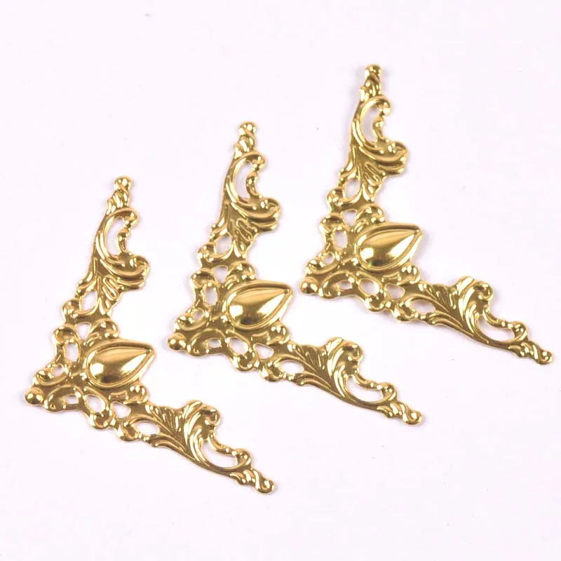 20pcs Silver/Golden/Bronze Metal Books Corners Protectors For Scrapbooking Accessories Photo Albums DIY Crafts Decor 40x40mm Qme Gold