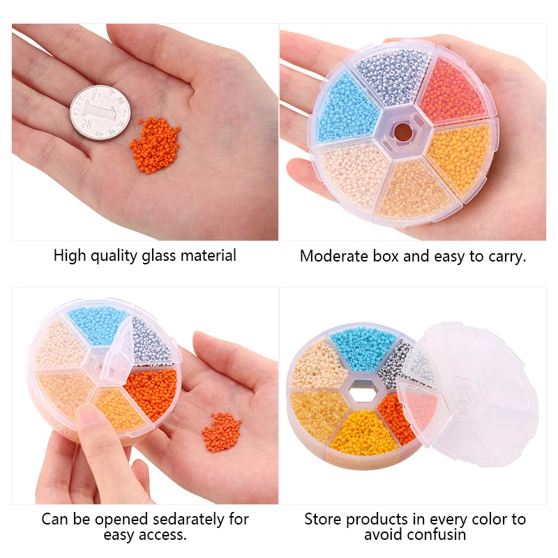 Brand New 2mm Gradient Seed Beads Kit For Jewelry Making Glass Jewelry Beads For Needlework Craft Necklace Bracelet Handmade DIY Qme