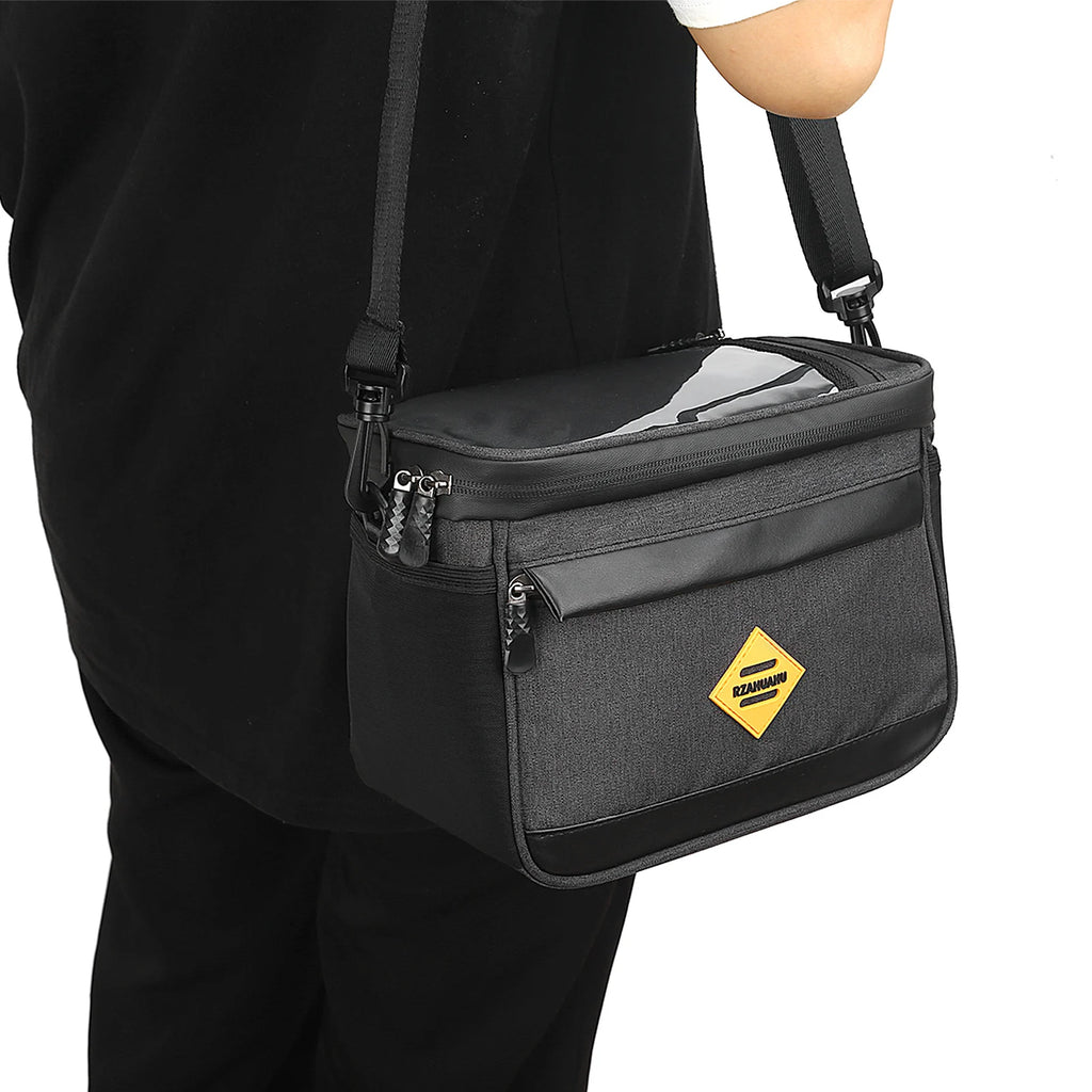 Cycle Insulated Bike Cooler Bag Water Resistant Bike Handlebar Bag Bike Basket Front Bag Pannier with Bike Phone Mount Qme