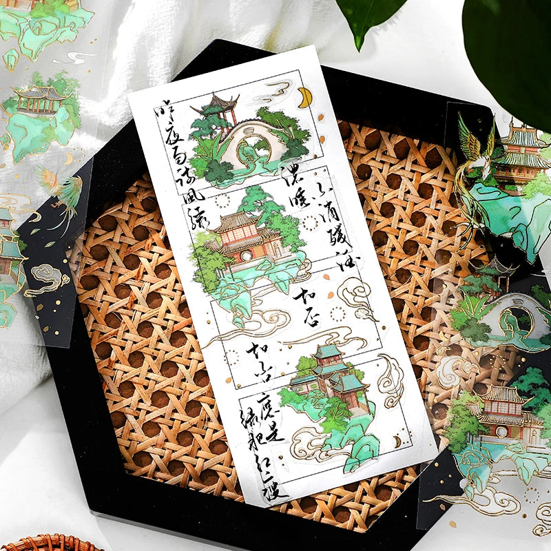 2 Sheets Chinese style Koi Flat Stickers aesthetic Journal notebook junk journal supplies Diy Scrapbooking Stationery Sticker Qme