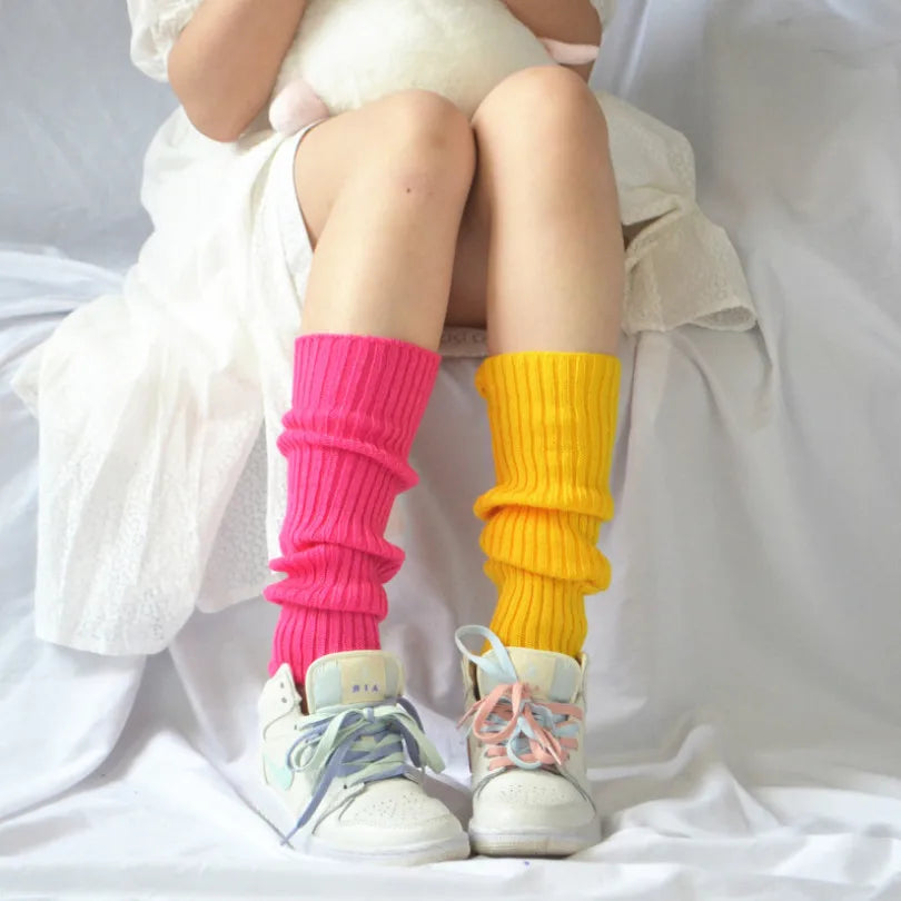 Sweet Girl Leg Warmers Wool Ball Knitted Foot Cover Women Autumn Qme