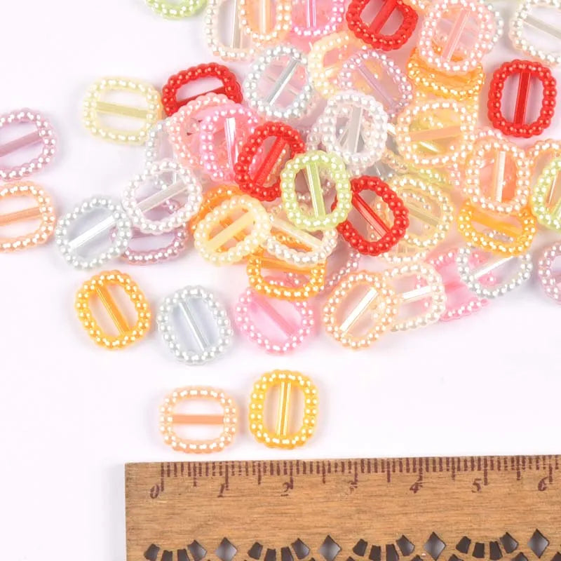 100Pcs Heart/Oval beads plastic Buckles sewing accessories Buckles for Hair DIY Jewelry Wedding Card Ribbon Decorative c2474 Qme