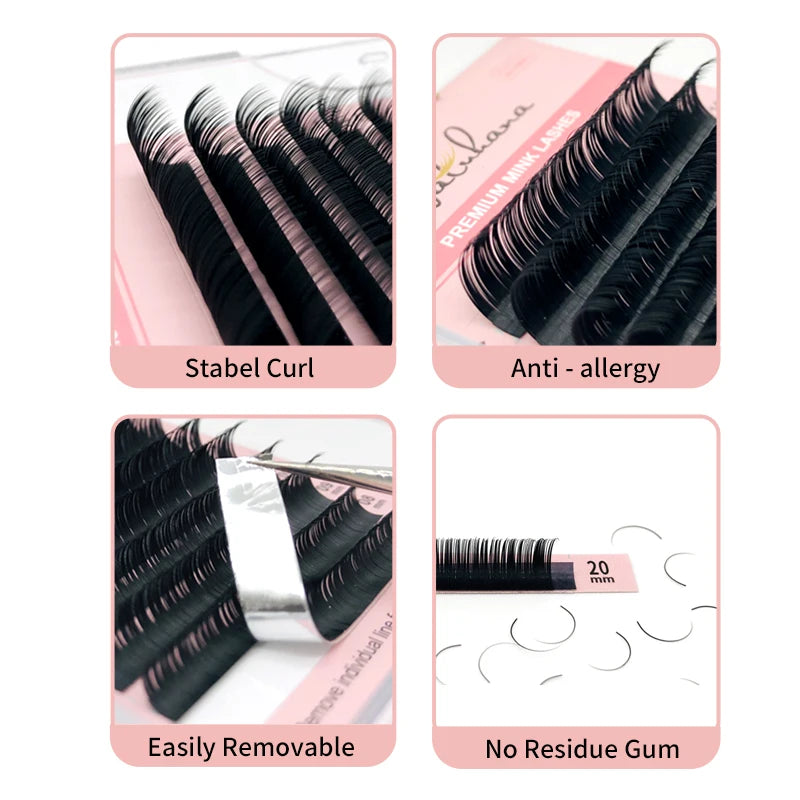 NATUHANA 8- Long Length Eyelash Extension Korean PBT False Mink Qme