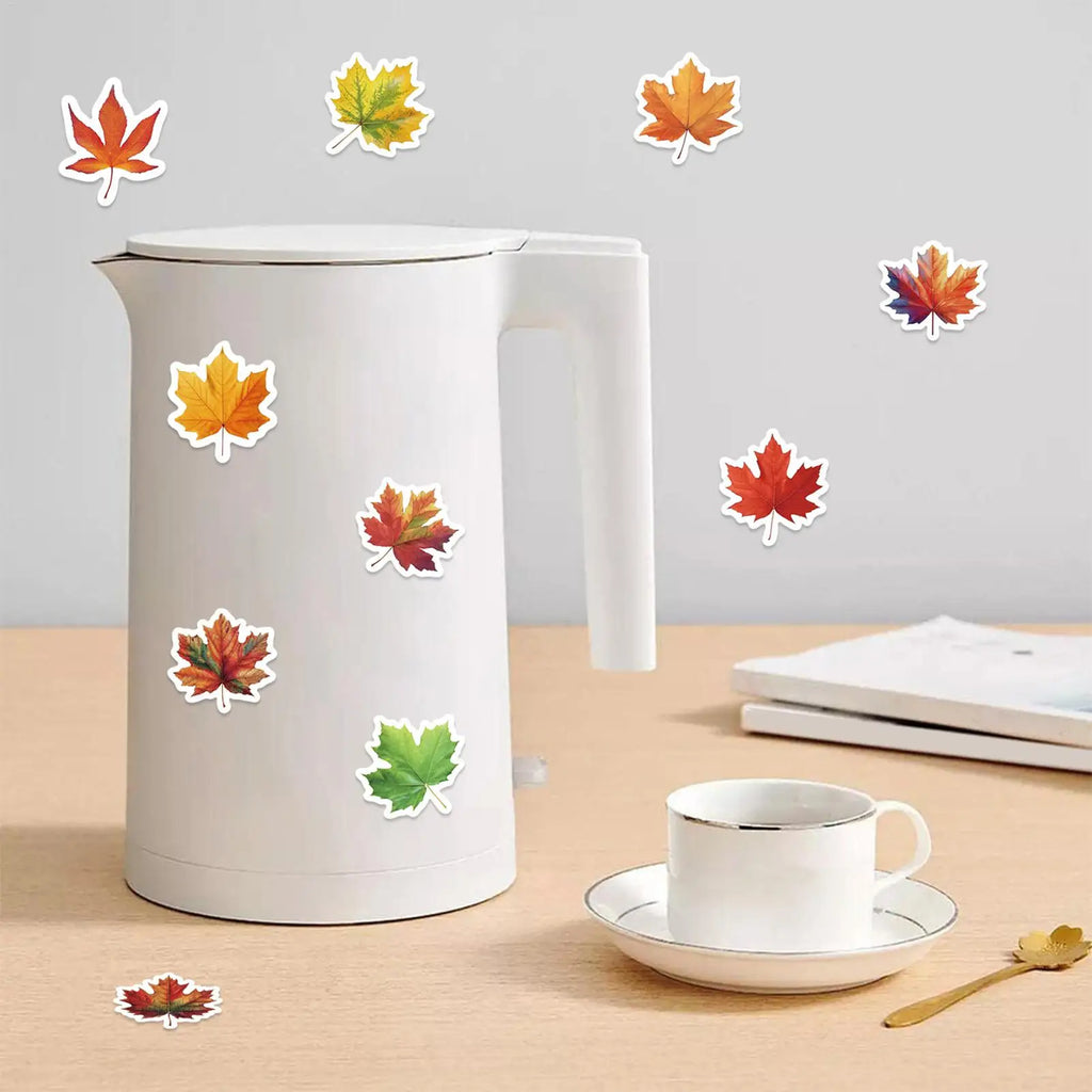 Leaf Stickers 500 Maple Journaling Decal Roll Water Bottle Scrapbook Qme