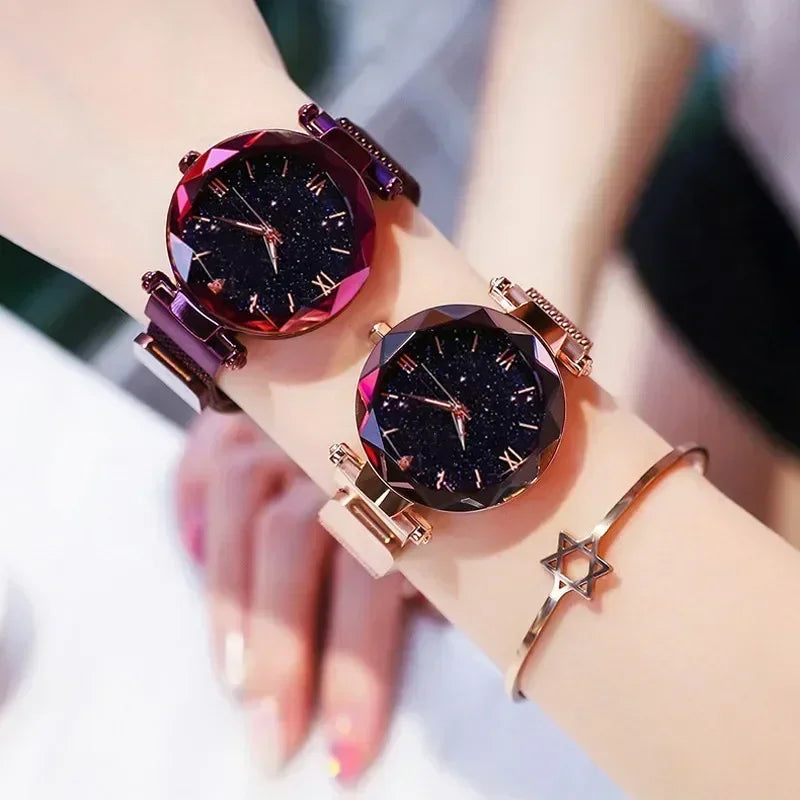 Luxury Starry Sky Women Watches Magnetic Mesh Belt Band Watch Women's Fashion Dress Wristwatch Zegarek Damski Reloj Mujer Qme
