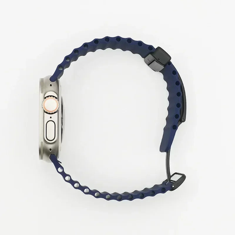 Magnetic Buckle Strap For Apple Watch Band Ultra2 49mm 46 42 44 41 38mm Silicone Bracelet iWatch Ultra Series 7 6 3 se 8 9 10 Qme