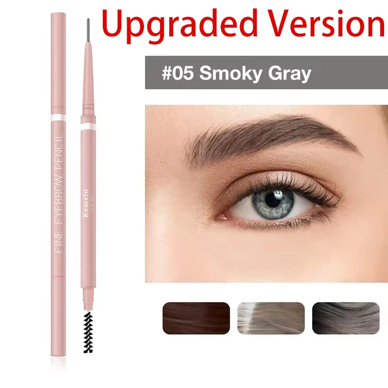 1PC 1.5mm Ultra Fine Double-Ended Eyebrow Pencil Waterproof Sweat-proof Long Lasting Professional Eye Makeup For Women Qme X5 upgraded version