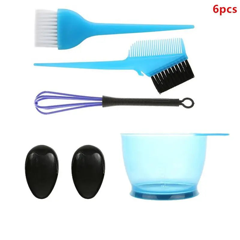 4 Hair Dye Brush Bowl Ear Caps Mixer Tint Dying Coloring Applicator Qme Blue