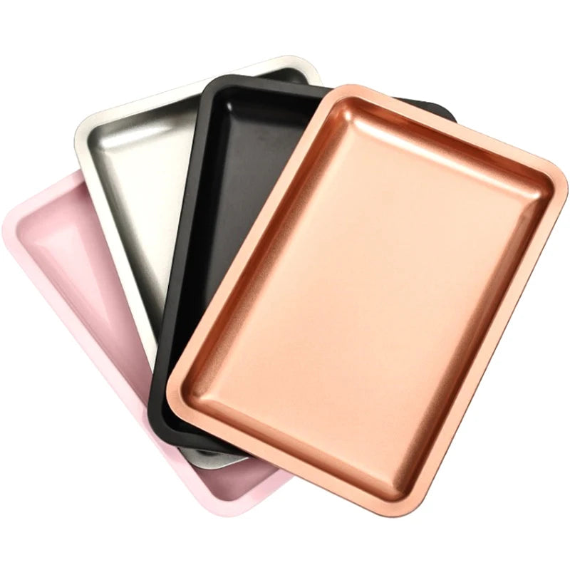 Nail Tray Stainless Steel Cosmetic Storage Art Polish Multicolor Qme