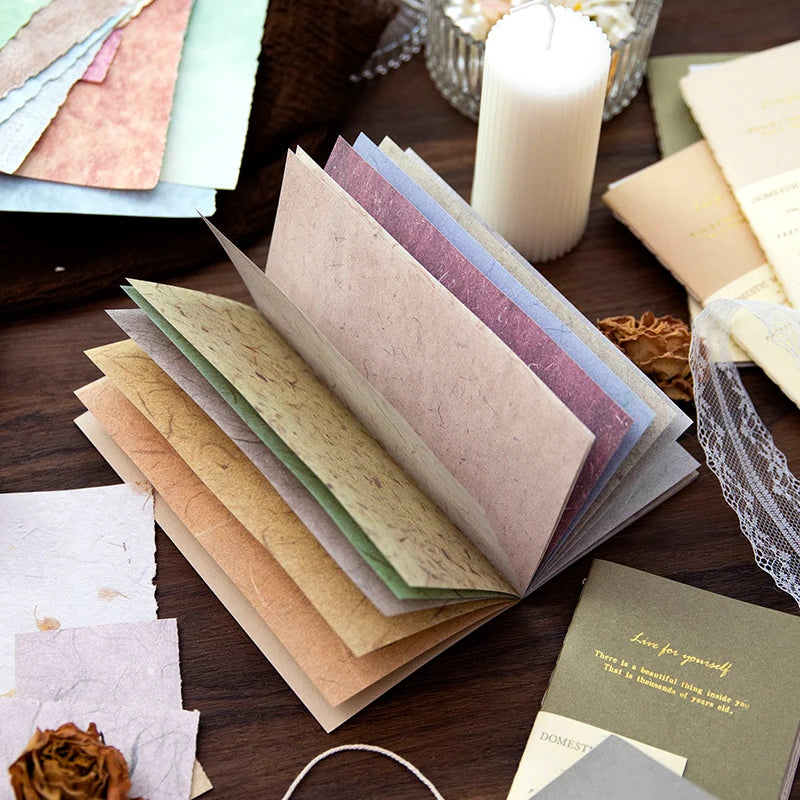 24 sheets Vintage Material Paper book Junk Journal Decor DIY Supplies Scrapbooking Art Collage Aesthetics Stationery Craft Paper Qme