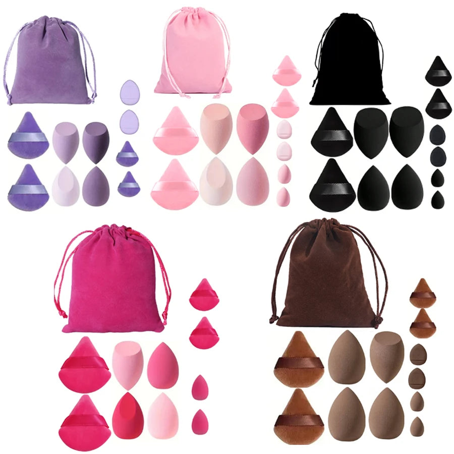 12-piece Makeup Powder Puff Sponge Triangle Loose Blender Mini Qme