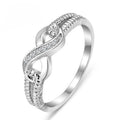 Lucky Letters 8 Shaped Rings For Women Real 925 Sterling Silver Color AAA Cubic Zirconia Eternity Jewelry Female Wedding Gift Qme 10