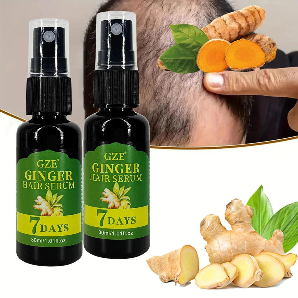 2 Pack GZE Ginger Hair Serum 7 Days Moisturizing Strong Hair Qme