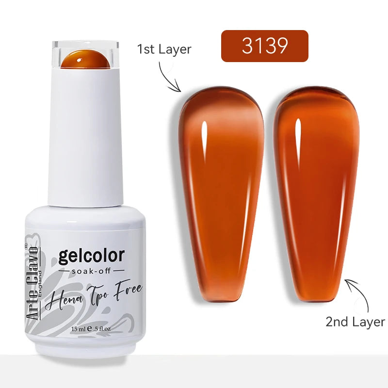 Arte Clavo Jelly Transparent Gel Nail Polish Summer Nude Pink Semi