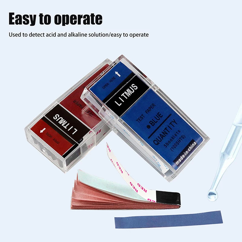 100 Strips Box PH Test Red Blue Litmus Paper Acid Alkali Water Soil Qme