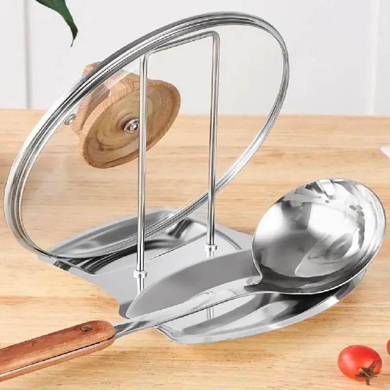 Stainless Steel Pot Lid Holder Kitchen Storage Rack for Utensils And Dish Storage Multi-Functional Home Use Organizer Qme